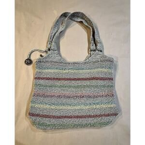 The Sak Purse Shoulder Bag Large Multicolored Crochet Rainbow Boho